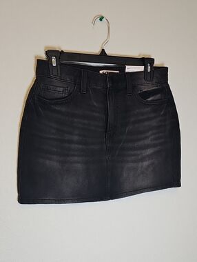 NWT SO Black Denim Mini Skirt, Zipper Close, Size 5